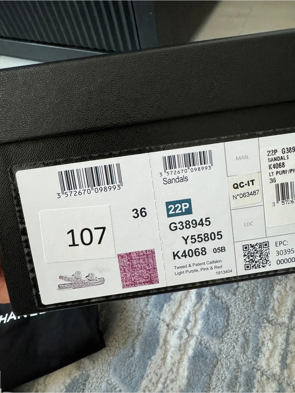 Chanel Pink and Red Tweed Dad Sandals Braided Raffia Sole Pink CC Logos 22P